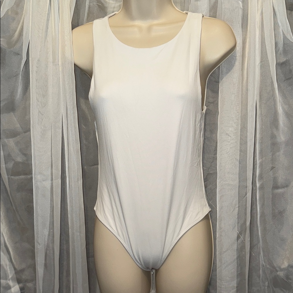 White Sleeveless Bodysuit